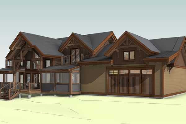Lake-of-Woods-Cottage-Ontario-Canadian-Timberframes-Design-South-East-Perspective
